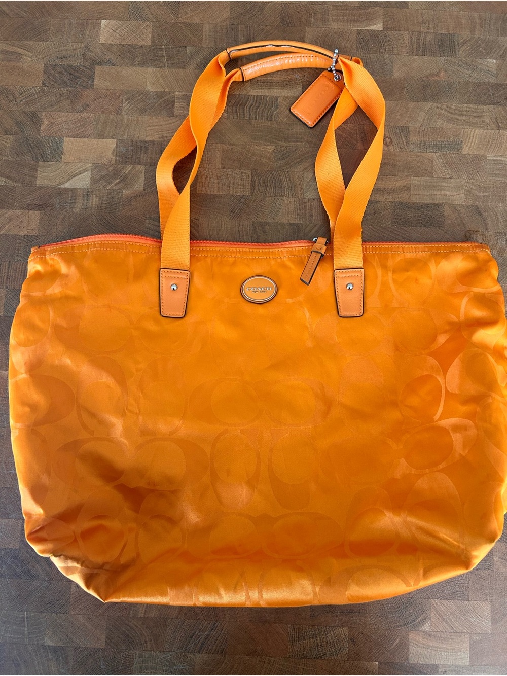 Coach Vibrant Orange Signature Tote